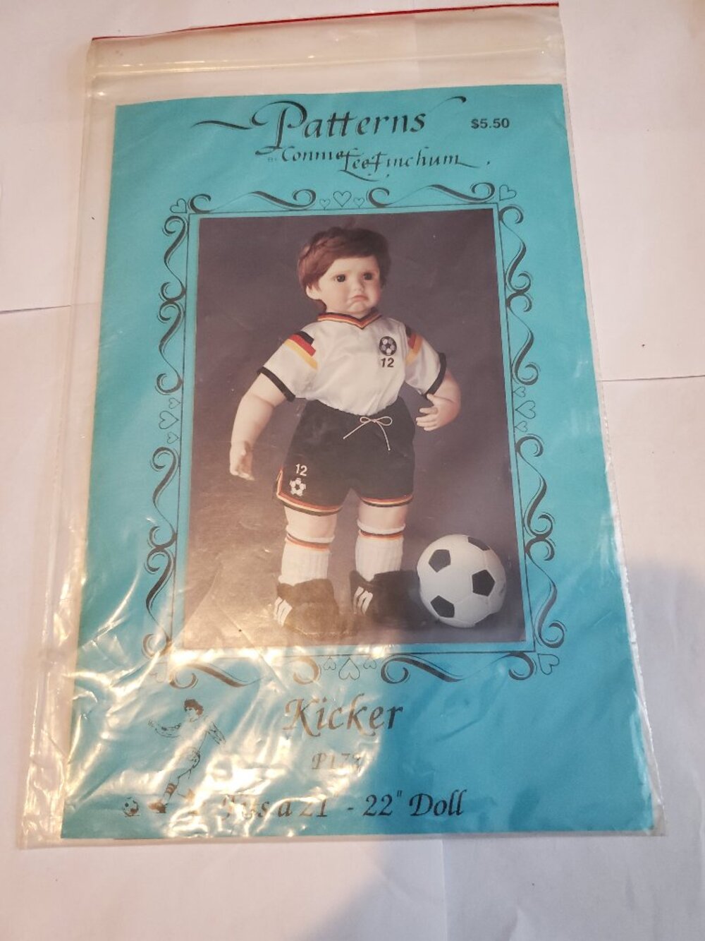 KICKER P172 SOCCER 21" 22" DOLL CONNIE LEE FINCHUM DOLL PATTERN